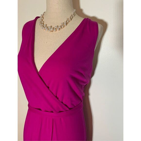 Ann Taylor hot pink short long dress size medium - Picture 2 of 5